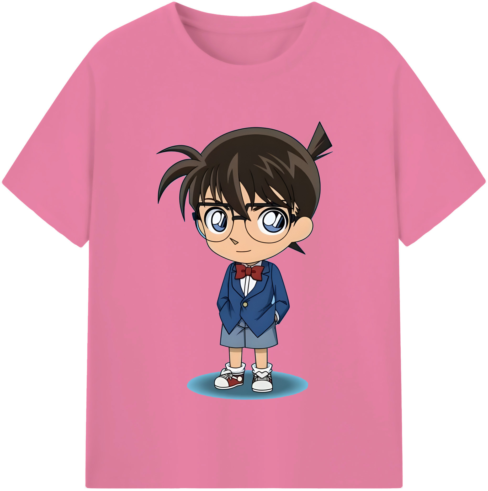 （画像用） 名探偵コナン 江戸川 コナン Detective Conan Conan Edogawa 綿100％半袖Tシャツ（フロントプリント）